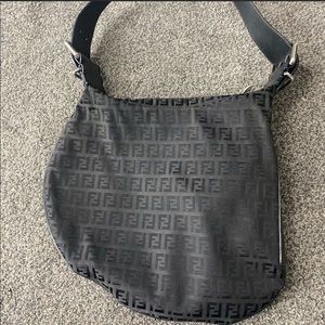 Authentic Fendi zucca oyster shoulder hobo bag